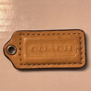 Coach Leather Hang Tag/ Fob in Mushroom Brown and Embossed Snakeskin